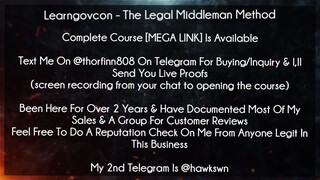Learngovcon Course The Legal Middleman Method download