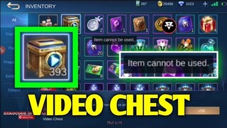 "Item Cannot be Used" Error ? MOBILE LEGENDS VIDEO CHEST TRICKS 2020