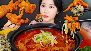 [ONHWA] Suara mengunyah bola nasi ceker ayam pedas!❤️‍🔥 Hilangkan stres Anda dengan rasa pedas❤️‍🔥