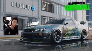 PROJECT SKYLINE GTR R34 MESIN V6 1000HP LIVERYNYA KECE ! NFS UNBOUND INDONESIA