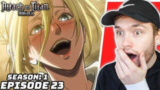 THE FEMALE TITAN'S IDENTITY REVEALED!! - Attack on Titan Ep.23 (Season 1) REACTION