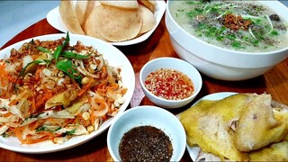 CHÁO GÀ GỎI GÀ XÉ PHAY - Đổi Món Cho Bữa Cơm Gia Đình Tuyệt Ngon |Nhamtran FV