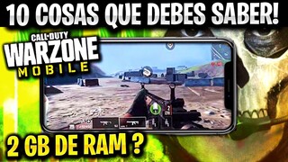 10 COSAS QUE DEBES SABER de COD WARZONE MOBILE! - 2GB DE RAM? OPTIMIZACION?