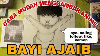 cara mudah menggambar anime.bayi ajaib siapa yg mau