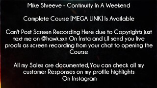 Mike Shreeve Course Continuity In A Weekend download