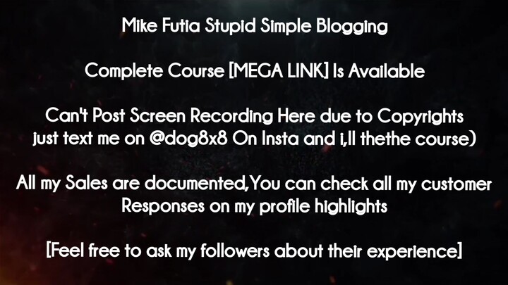 Mike Futia Stupid Simple Blogging course download
