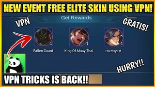 NEW EVENT FREE ELITE SKIN USING VPN! (MUST WATCH) | MOBILE LEGENDS BANG BANG