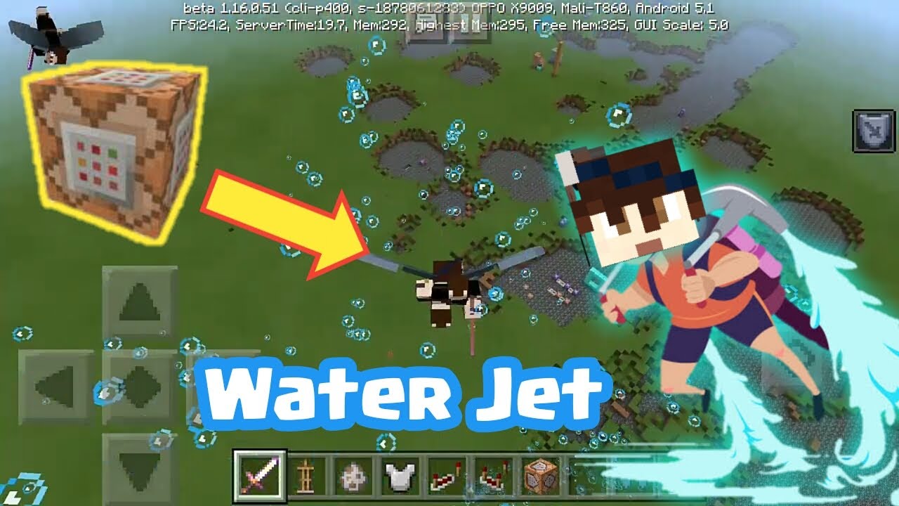 Water Jet In Minecraft Pe Pc Using Command Blocks Bilibili