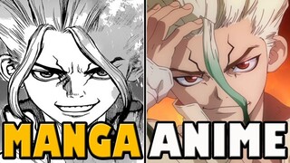 Dr. Stone Manga Anime Comparison