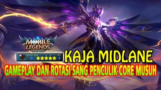 GAMEPLAY DAN ROTASI KAJA MIDLANE SANG PENCULIK CORE MUSUH #mobilelegends