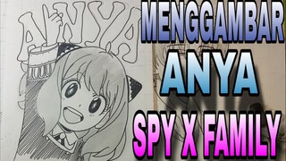 menggambar ANYA DARI ANIME SPY X FAMILY