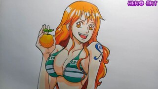 Vẽ Chị Đại Nami xinh đẹp với màu tuochliit DRAWING ONEPIECE