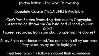 Jordan Belfort - The Wolf Of Investing course download