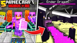 FIRST TIME Defeating The Ender Dragon in Minecraft Hardcore