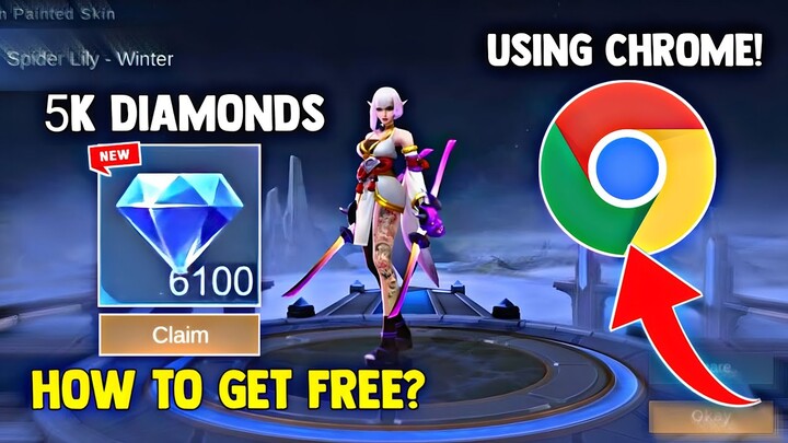 SUPER FAST AND EASY TO GET 5K DIAMONDS USING CHROME! FREE DIAMONDS! LEGIT WAY! | MOBILE LEGENDS 2023