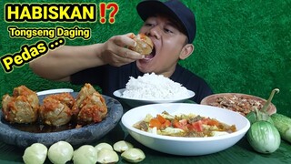 MUKBANG JENGKOL MUDA MENTAH IKAN ASIN TONGSENG DAGING PEDAS BAKSO JUMBO MERCON BIKIN MAKAN NIKMAT