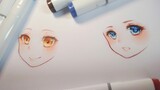 [Hội họa] Quá trình vẽ hai khuôn mặt bé gái - Cách tô màu da + mắt