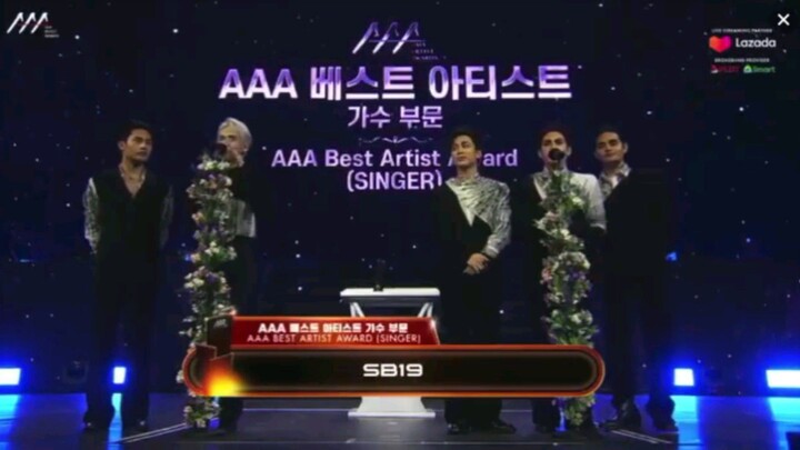 SB19 Acceptance Speech for winning AAA Best Artist Award (Singer) at AAA 2023 in PH