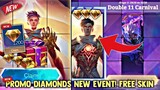 FREE EPIC SKIN AND NEW GUSION DOUBLE 11 SKIN + PROMO DIAMONDS! FREE SKIN! NEW EVENT | MOBILE LEGENDS