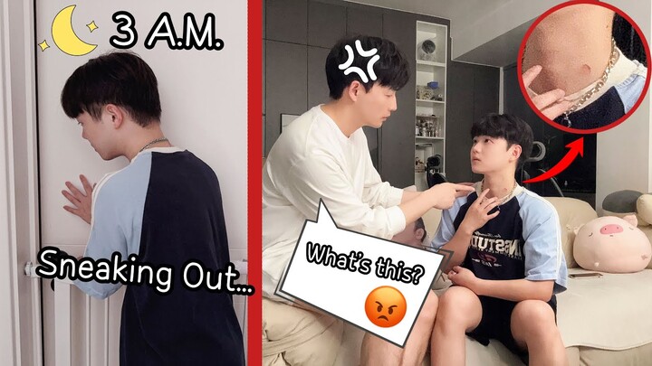 Sneaking Out At 3AM With A Hickey Prank!👄*He got jealous...* [Gay Couple Lucas&Kibo BL]