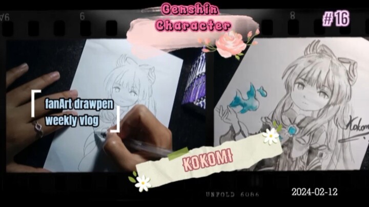Drawing kokomi character from Genshin Impact ______🖋🖋🖋