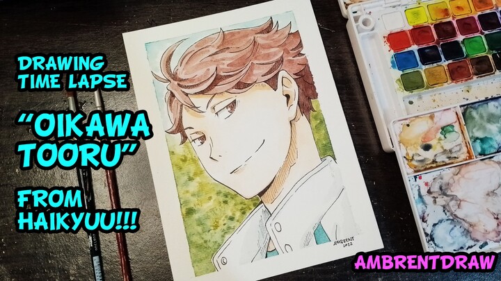 Drawing Time Lapse Watercolor Oikawa Tooru from Haikyuu!!!