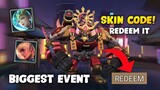 BIGGEST EVENT FOR EVERYONE PLAYERS! PARTY SKIN CODE! | Mobile Legends 2020