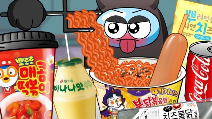 便利店的美食有好多！AMONG吃的很开心！