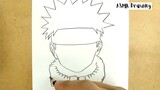 ASMR drawing Naruto ... VERY EASY ,, how to draw NARUTO manga from japa