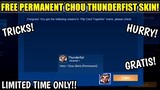 TRICKS TO GET FREE CHOU THUNDERFIST NEW BROWSER EVENT MOBILE LEGENDS LIMITED TIME ONLY HURRY UP
