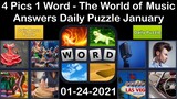 4 Pics 1 Word - The World of Music - 24 January 2021 - Answer Daily Puzzle + Daily Bonus Puzzle