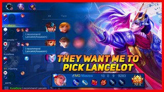 Zero Deaths LANCELOT! They Want Me To Pick Lance In Solo Rank - MLBB