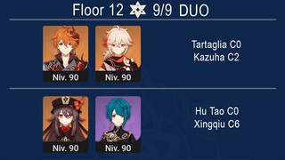 NEW Spiral Abyss 3.2 DUO Tartaglia C0 & Kazuha C2 / Hu tao C0 & Xingqiu C6 Floor 12 Genshin Impact