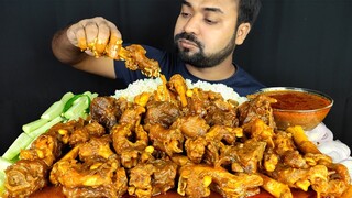 HUGE SPICY MUTTON PAYA CURRY, MUTTON CURRY, RICE, MUTTON GRAVY, SALAD ASMR MUKBANG EATING SHOW ||