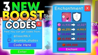 3 NEW BOOST CODES IN ROBLOX BUBBLE GUM SIMULATOR (Update 16)