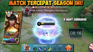 MATCH TERCEPAT SEASON INI! Bukan Bot Bukan AFK, Tier Mythical Glory 60+, Menit ke-8 Surrender!! MLBB