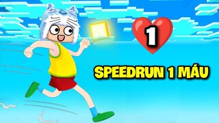 MEOWPEO THỬ THÁCH SPEED RUN PARKOUR 1 MÁU TRONG MINI WORLD VÀ CÁI KẾT