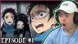 MY FIRST TIME WATCHING DEMON SLAYER! || Demon Slayer Episode 1 Reaction