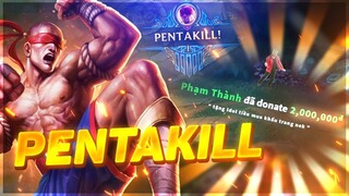 ĐƯỢC FAN DONATE 2 CỦ GẦY TẶNG LẠI NGAY CHO 1 PHA PENTAKILL | GẦY BEST LEESIN