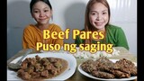 Mukbang/Beef Pares at Puso ng saging