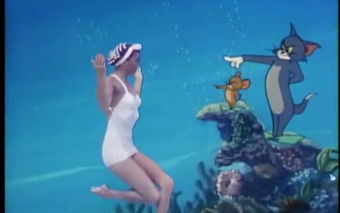The first Tom and Jerry swimmer - Esther Williams Movie Title: [Dangerous When Wet] (1953)