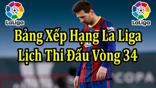 Bảng Xếp Hạng La Liga Mới Nhất - Lịch Thi Đấu Vòng 34