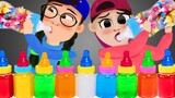 [Remix]Stop-motion anime of eating candy and jelly in colored bottles