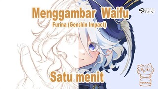 Menggambar Waifu satu menit - Furina (Genshin Impact) -