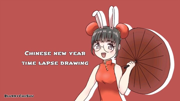 Lunar new year timelapse drawing 🐰🧨🎆🧧🇨🇳