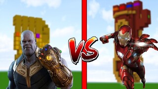 แข่งสร้าง!! มาร์เวลสุดเท่ ถุงมือธานอส VS ถุงมือไอร่อนแมน ใครจะชนะ?? (Minecraft House)