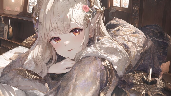 [AI Painting] The "lying flat" life of the noble dragon girl?