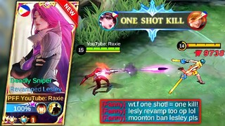 NEW REVAMP LESLEY "ONE SHOT = ONE KILL!" (NOT CLICKBAIT) - MOBILE LEGENDS