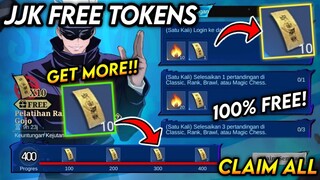 RELEASE TODAY!! LOGIN TO CLAIM 10 FREE TOKENS JUJUTSU KAISEN EVENT! - MLBB