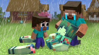 Monster School: Kind Family Stepmother and Sinister Herobrine - Sad Story - Minecraft Animation